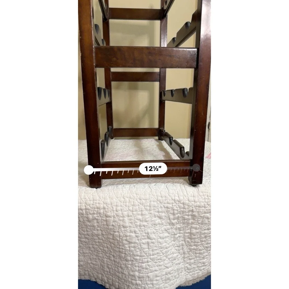 Bombay Company Wood Freestanding 12-Bottle Wine Rack Dark Brown 19.5in